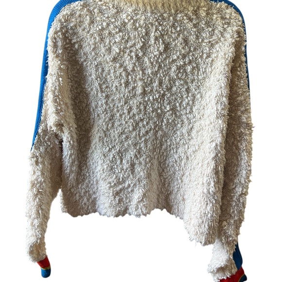 Free People Cozy Cream Jacket with Rainbow Accents - Picture 2 of 6